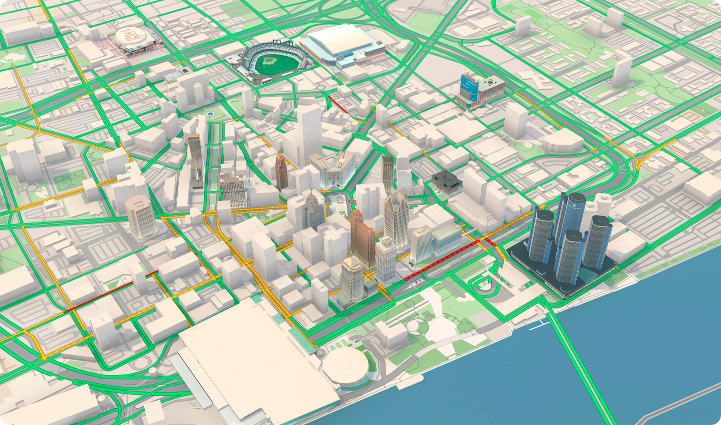 TomTom Orbis Maps 3D cityscape